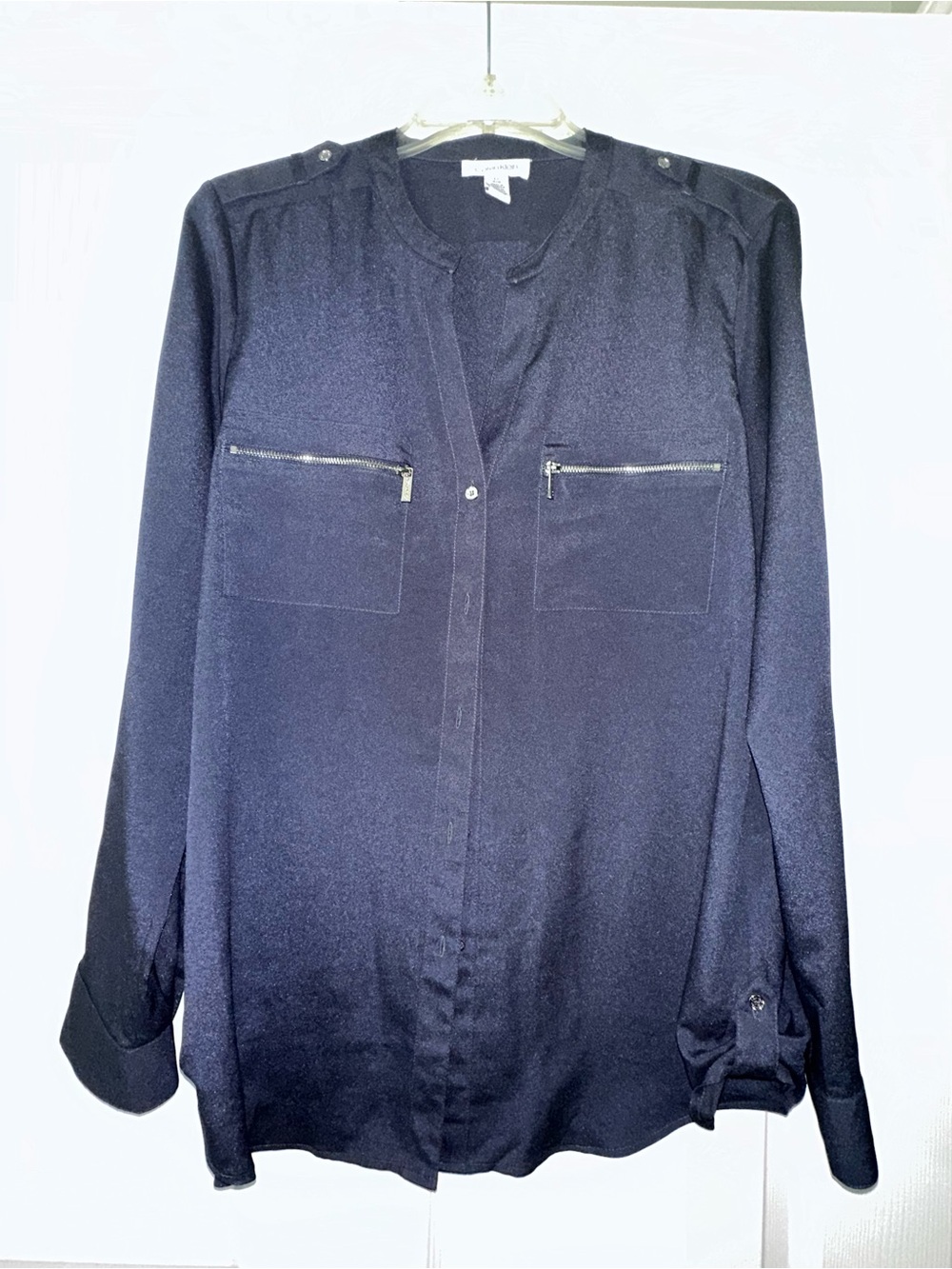 Calvin Klein Dark Navy Collar Blouse